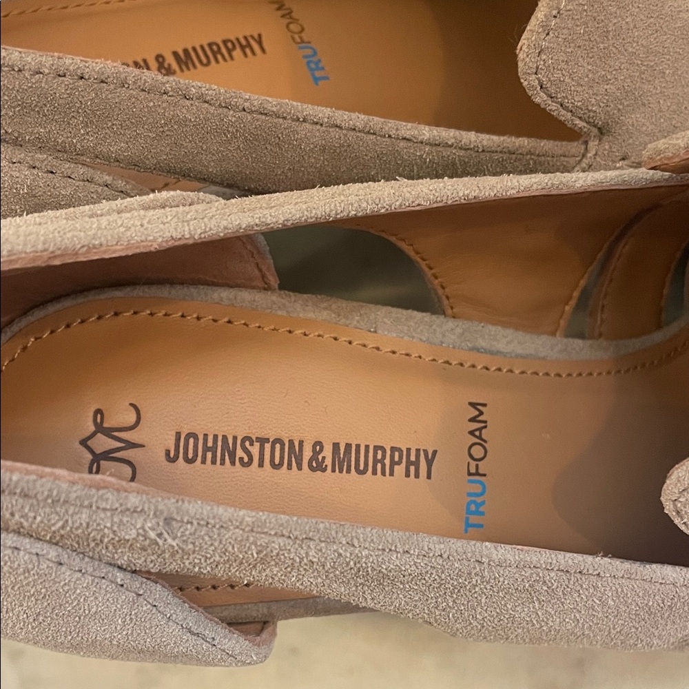 Johnston & Murphy Beige Suede Loafers - Picture 2 of 6